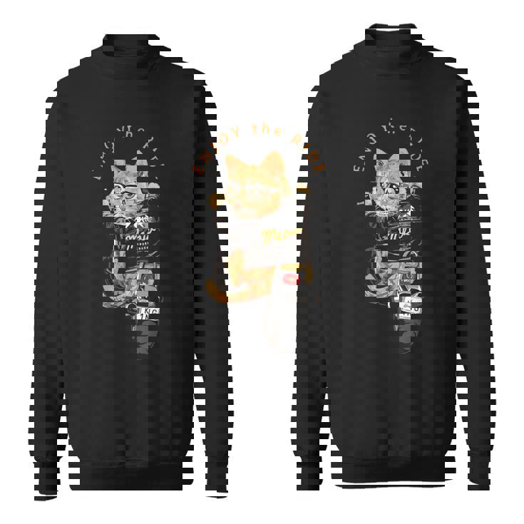 猫 おもしろ バイク オートバイ ねこ ライダース バイカー 面白い ネコ スウェットシャツ