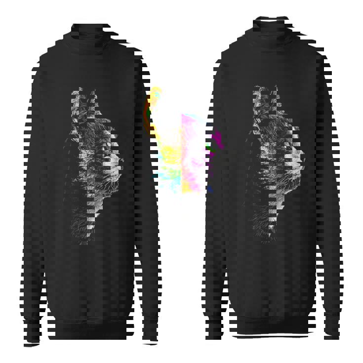 猫 動物 グラフィック アートワーク 猫 スウェットシャツ