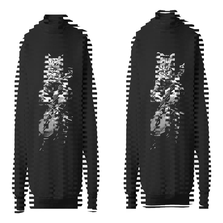 猫 演奏 チェロ ヴィンテージ ジャズ ミュージシャン チェリスト スウェットシャツ