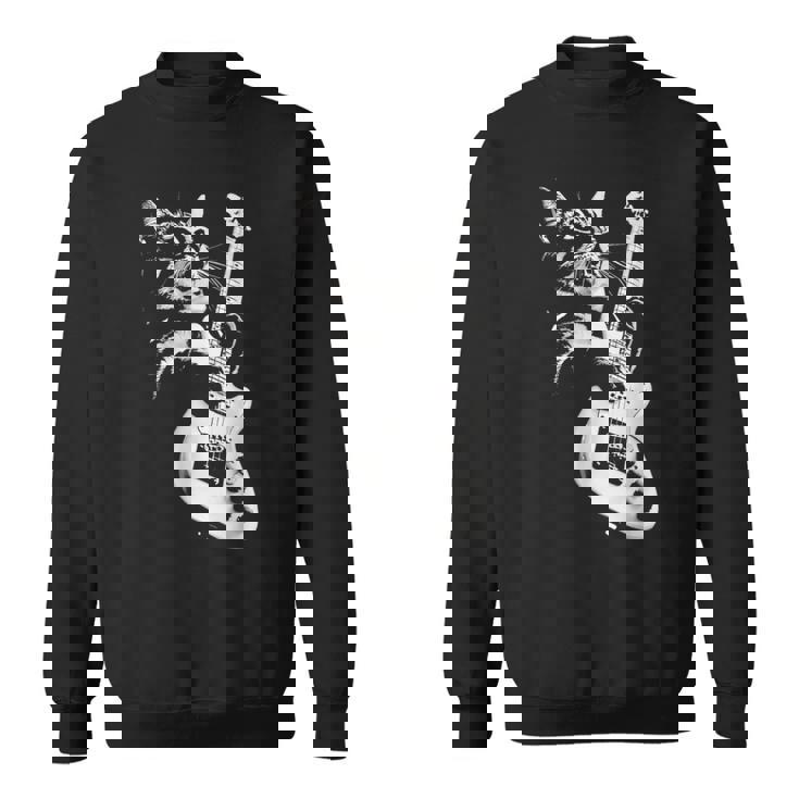 猫がギターベースを弾く スウェットシャツ