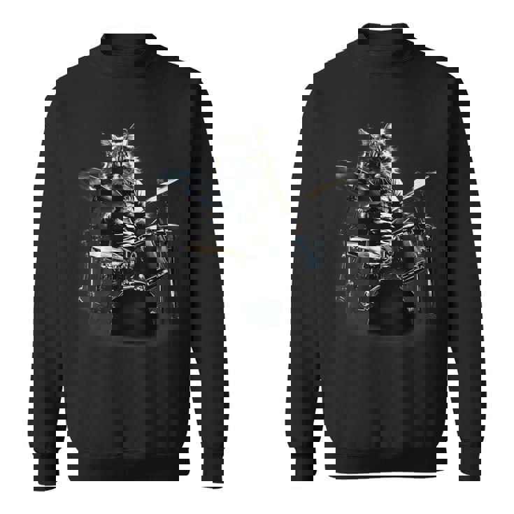 猫がドラムを叩く スウェットシャツ