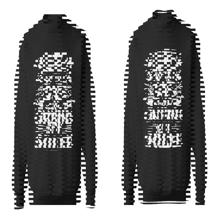 猫とガーデニング 庭師 おもしろガーデニング スウェットシャツ