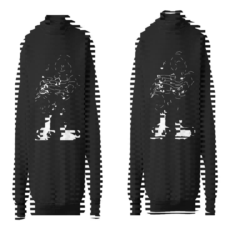 猫と音符 楽譜 音楽家 猫 音楽好き ギフト スウェットシャツ