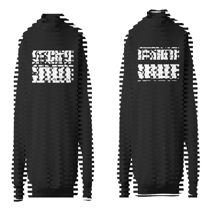 猫のひっかき傷から生き残った私は猫のひっかき傷から生き残りました スウェットシャツ