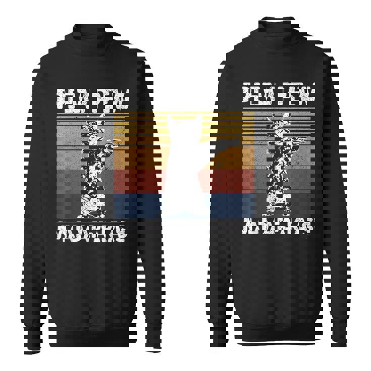 猫ビンテージpewpewpewマダファカス猫クレイジーピュー スウェットシャツ