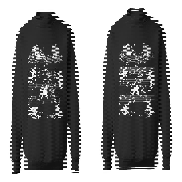 猫好きフルート奏者のためのフルート猫。 スウェットシャツ