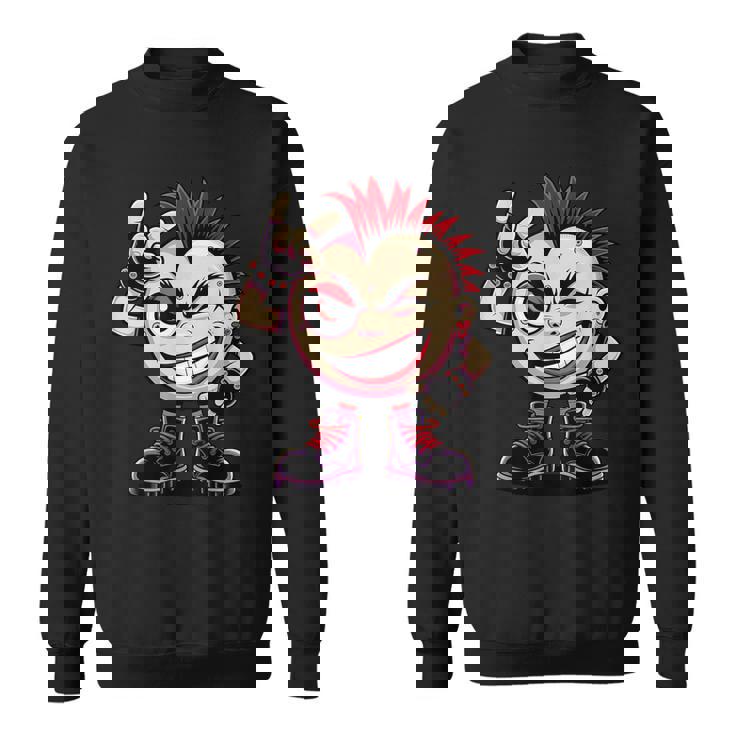 生意気なパンクロックロッカー イロとブーツ付き 面白いパンク スウェットシャツ