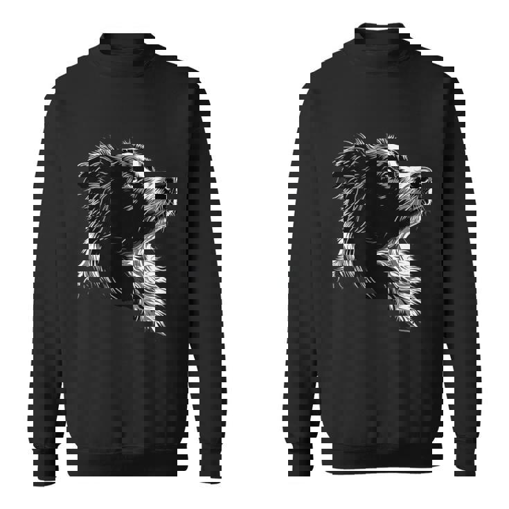 白黒ボーダーコリー スウェットシャツ