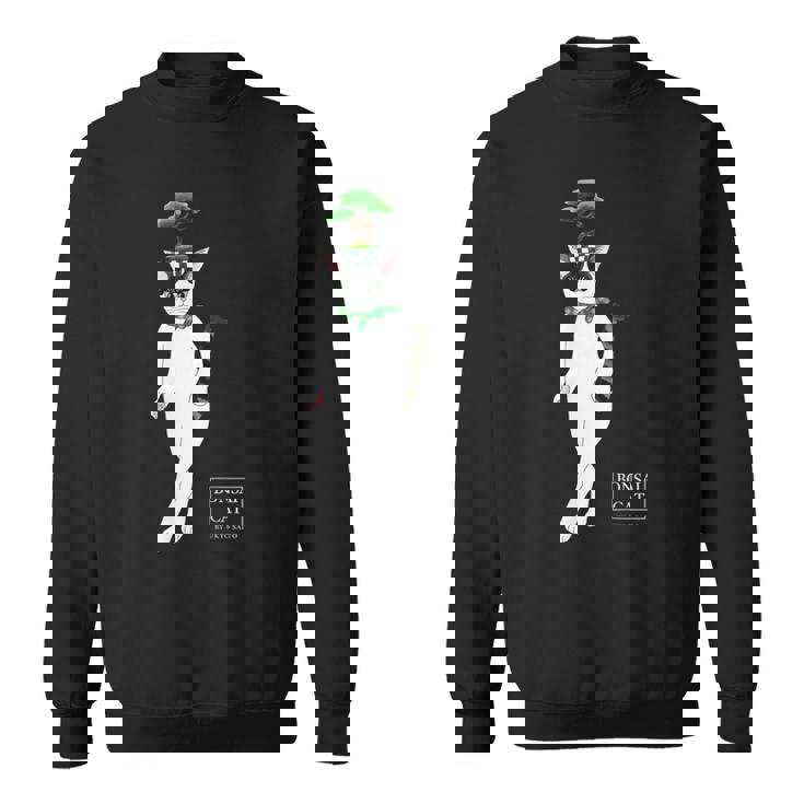 盆栽ねこ 頭に松の盆栽を乗せたハチワレ猫 スウェットシャツ