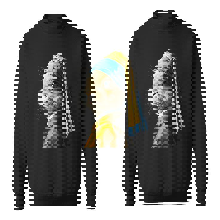 真珠の耳飾りのウサギ スウェットシャツ