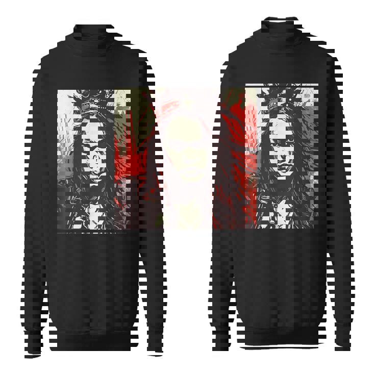 真面目な女王 野生の髪と尖った王冠 スウェットシャツ