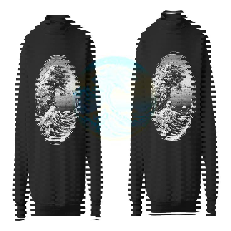 神奈川沖グレートウェーブウィズガメラ スウェットシャツ