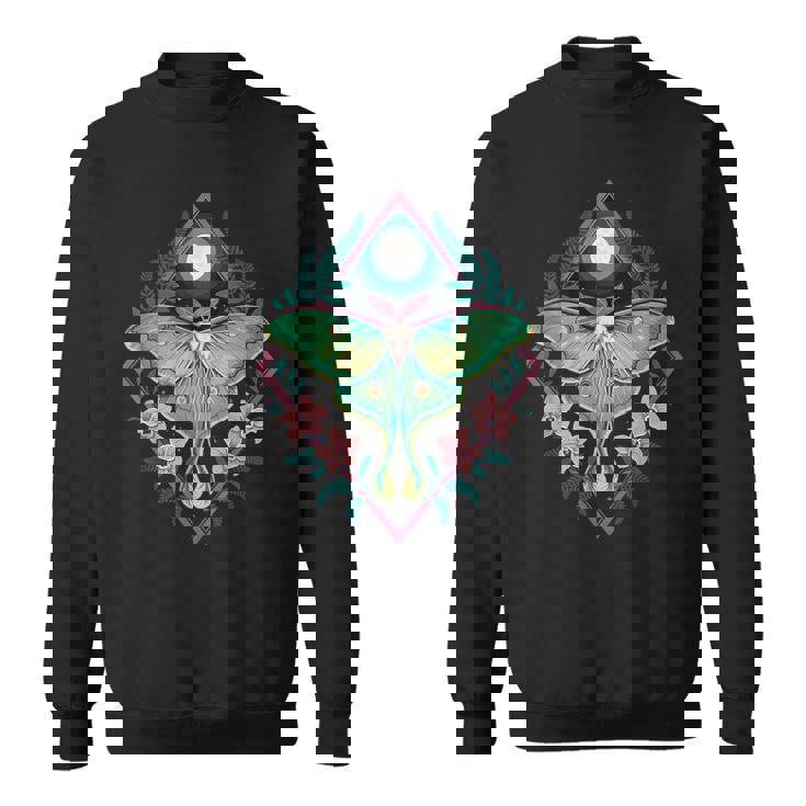 神秘的なルナモスムーンフローラルボーホーネイチャースピリットデザイン。 スウェットシャツ