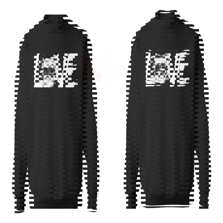 私はフェレットが大好きです Love Ferret スウェットシャツ