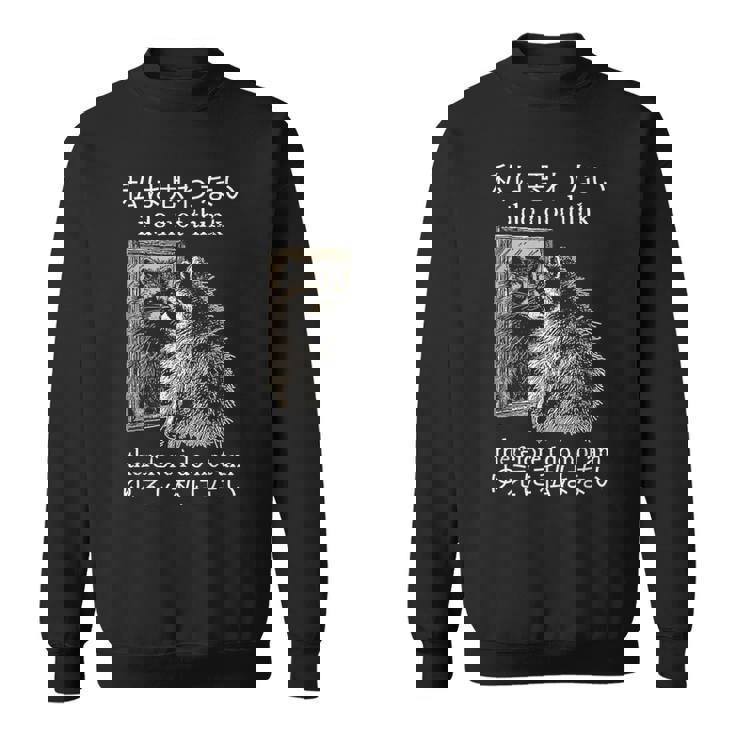 私は思わないので、私は日本のアライグマのミームではありません。 スウェットシャツ