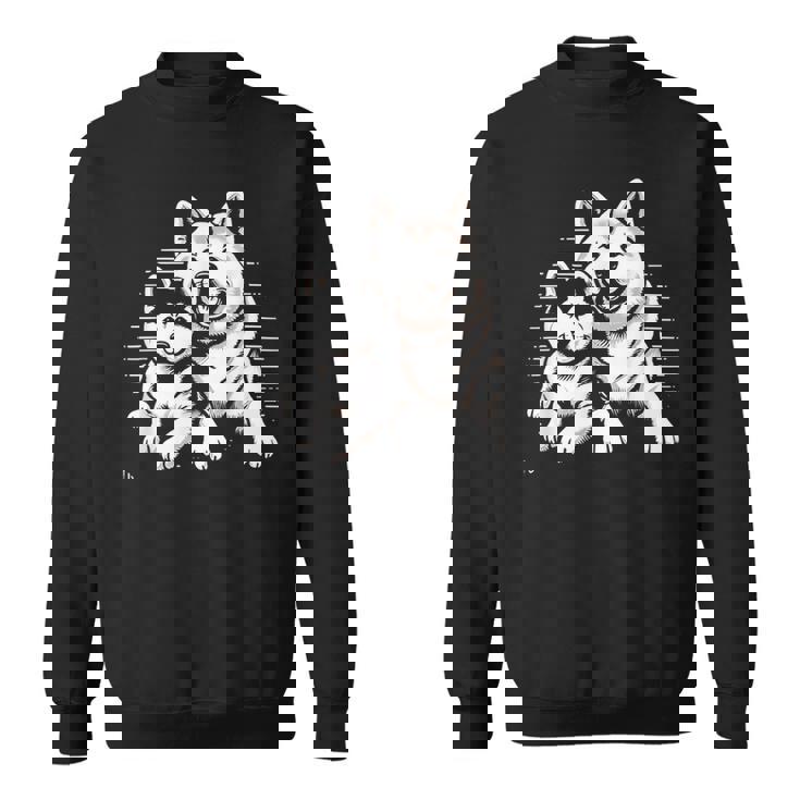 秋田犬 グラフィックtシャツ レディース メンズ スウェットシャツ