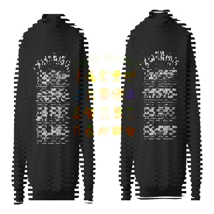 種類 イタリア ブレイン ミーム キャラクター 手描き ティーン スウェットシャツ