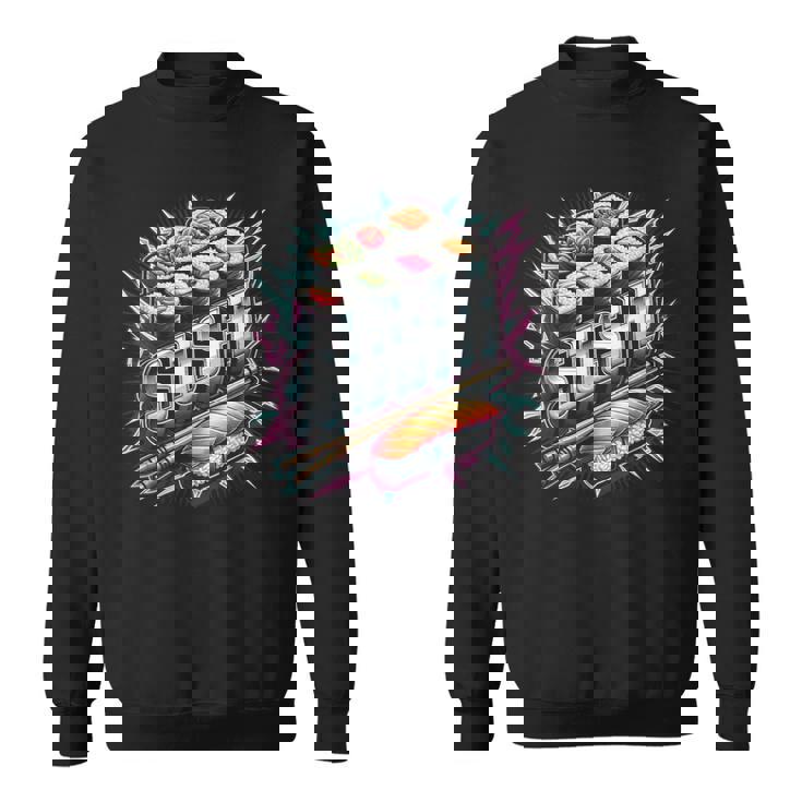 稲妻と閃光の寿司ティー 日本料理 スウェットシャツ