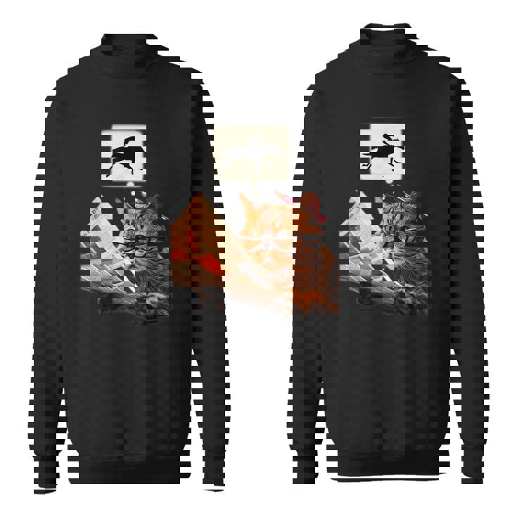 競馬 猫 ネコ 面白いtシャツ 馬tシャツ ウマ レース 馬 乗馬 メンズ おもしろグッズ ネタ 大人 男性 スウェットシャツ