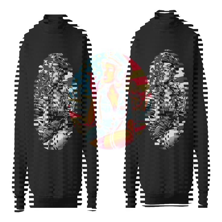 第二次世界大戦 爆撃機 葉巻 喫煙 ピンナップガール スウェットシャツ