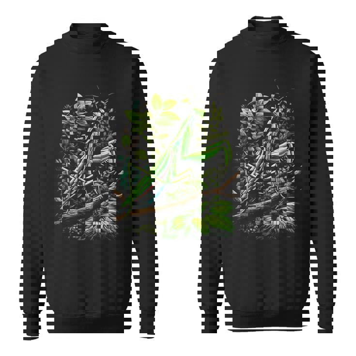 節足動物崇拝者 謎めいたカマキリ 水彩インク スウェットシャツ