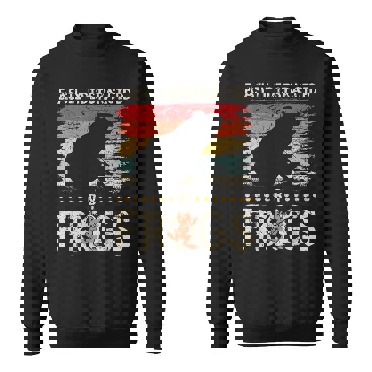 簡単に気を散らせるカエルのヴィンテージなカエル愛好家。 スウェットシャツ