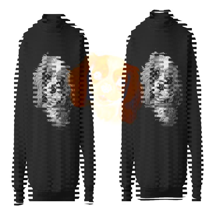 素敵で面白い覗き見犬 キャバリアキングチャールズスパニエル スウェットシャツ