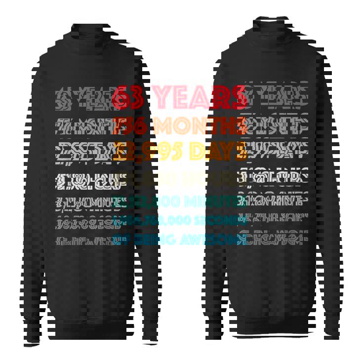 素晴らしい63歳の誕生日プレゼント 面白い レトロ 63歳の誕生日 スウェットシャツ