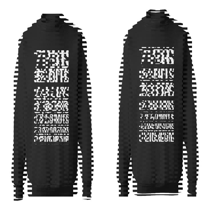 素晴らしい71歳の誕生日ギフト 面白い71歳の誕生日 スウェットシャツ