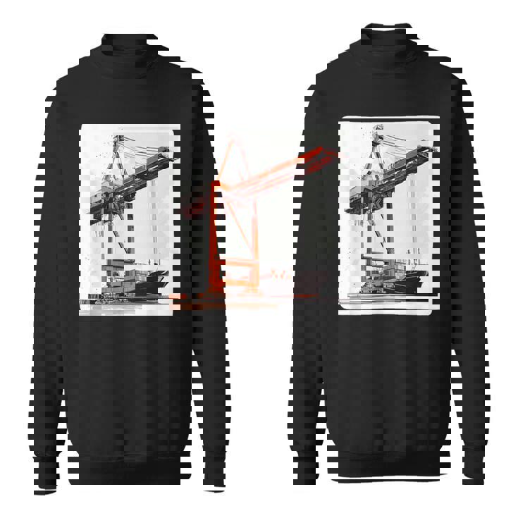 素晴らしいポートクレーン コンテナ船コスチューム スウェットシャツ