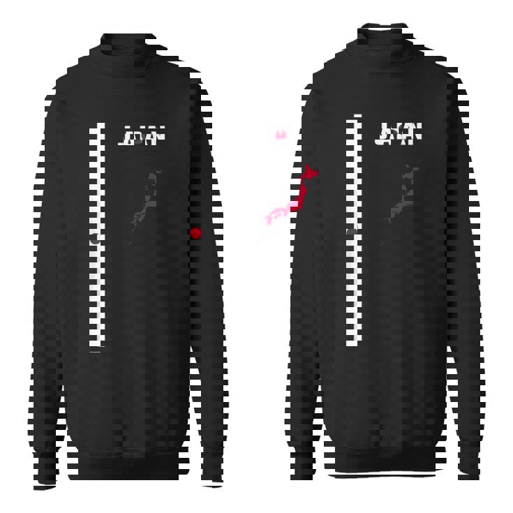 縦型日本国旗、文字「Japan」&シルエットマップ スウェットシャツ