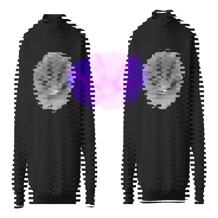 美しいパープルカラーの朝顔フラワーカットアウト スウェットシャツ