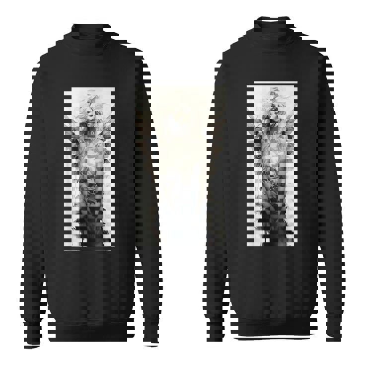 美しい天使 白黒ヴィンテージアート スウェットシャツ