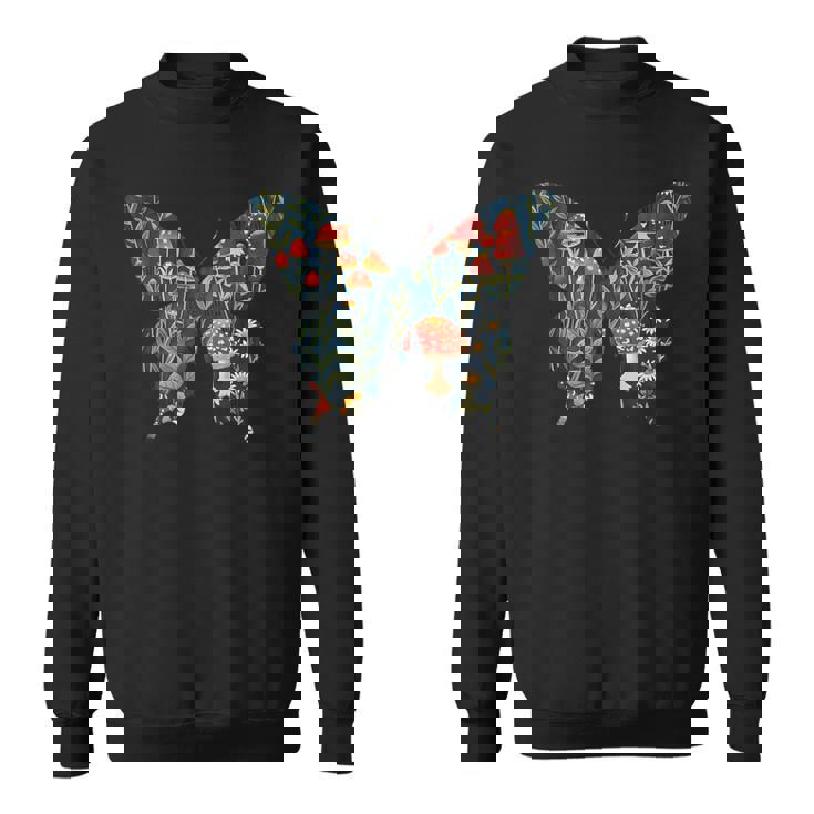 美的シルエット きのこ コッタグコア バタフライ スウェットシャツ