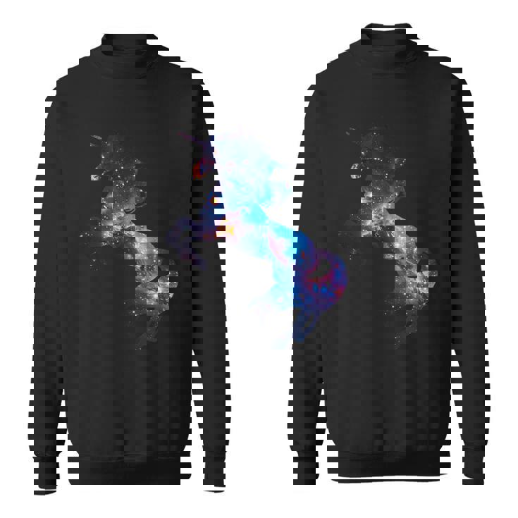 美的シルエット 夢のような宇宙 銀河 ユニコーン スウェットシャツ