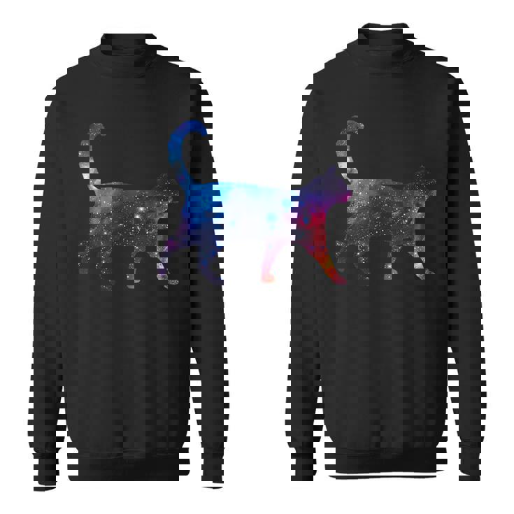 美的シルエット 星 宇宙 銀河 猫 スウェットシャツ