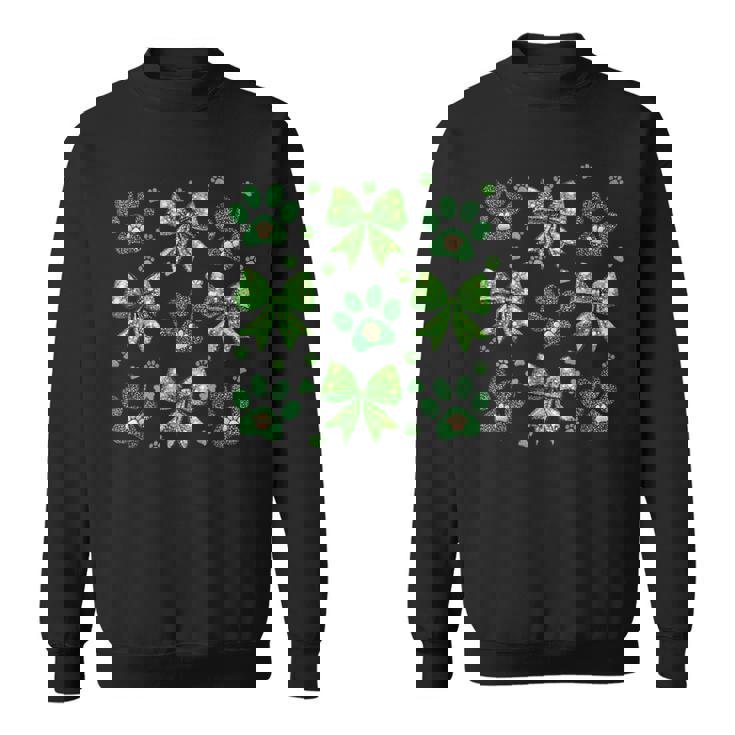 聖パトリックの日 犬 猫 コケット リボン シャムロック 聖パトリック スウェットシャツ