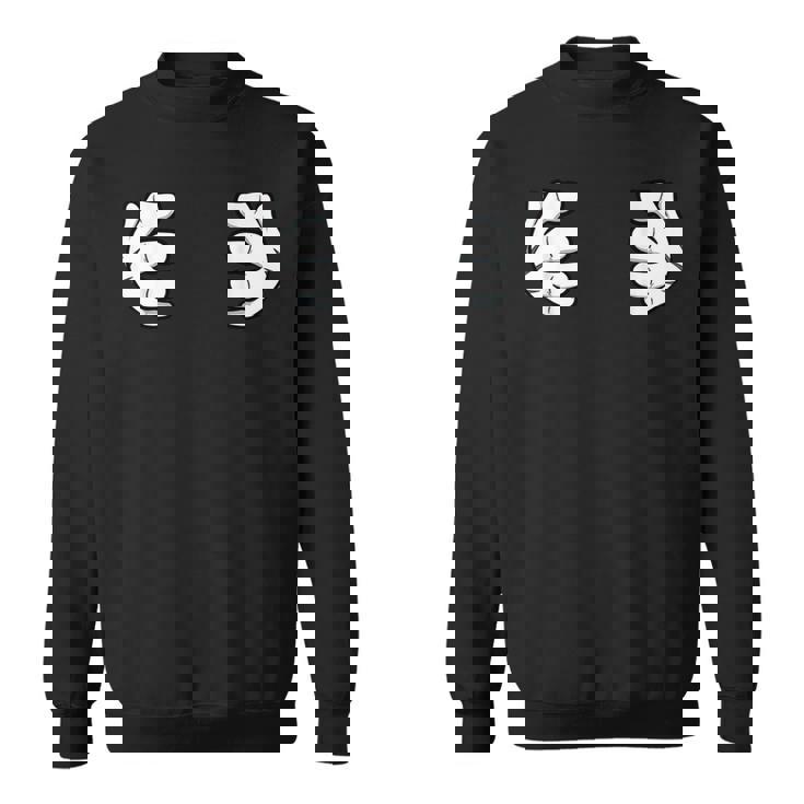 胸に手を当てる スウェットシャツ