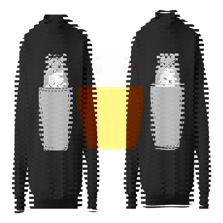 胸ポケットにハムスター スウェットシャツ