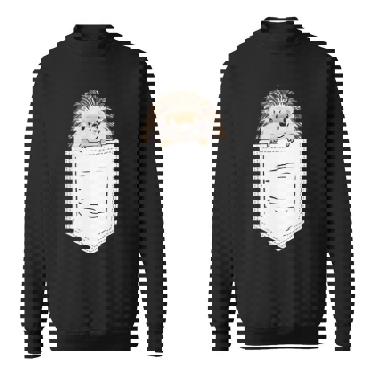 胸ポケットに入ったハリネズミ 衣類 ハリネズミ ギフト スウェットシャツ