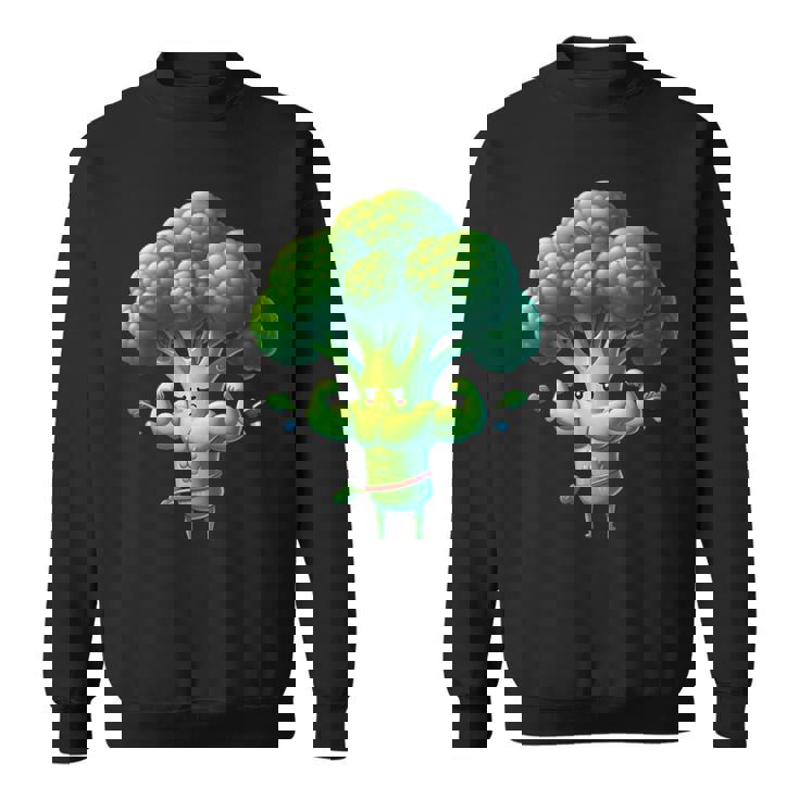 腹筋付き筋肉ブロッコリー スウェットシャツ