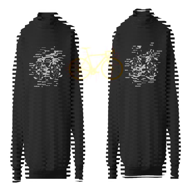 自転車 サイクリング 解剖学 ロードバイク パーツ バイク サイクリング サイクリング スウェットシャツ