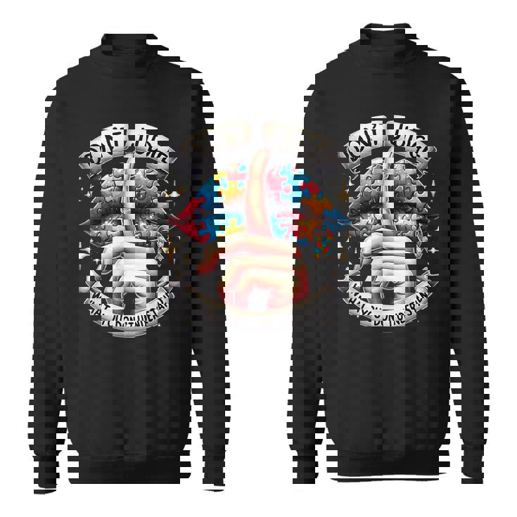 自閉症啓発唇を理解していないことを判断しないでください スウェットシャツ