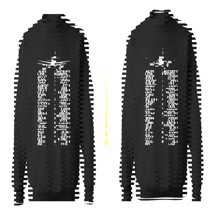 航空機 フォネティック アルファベットコード パイロット 飛行機 航空機 スウェットシャツ