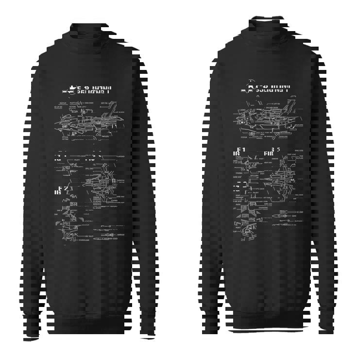 航空機ステルス戦闘機 F35 ライトニングの設計図 スウェットシャツ