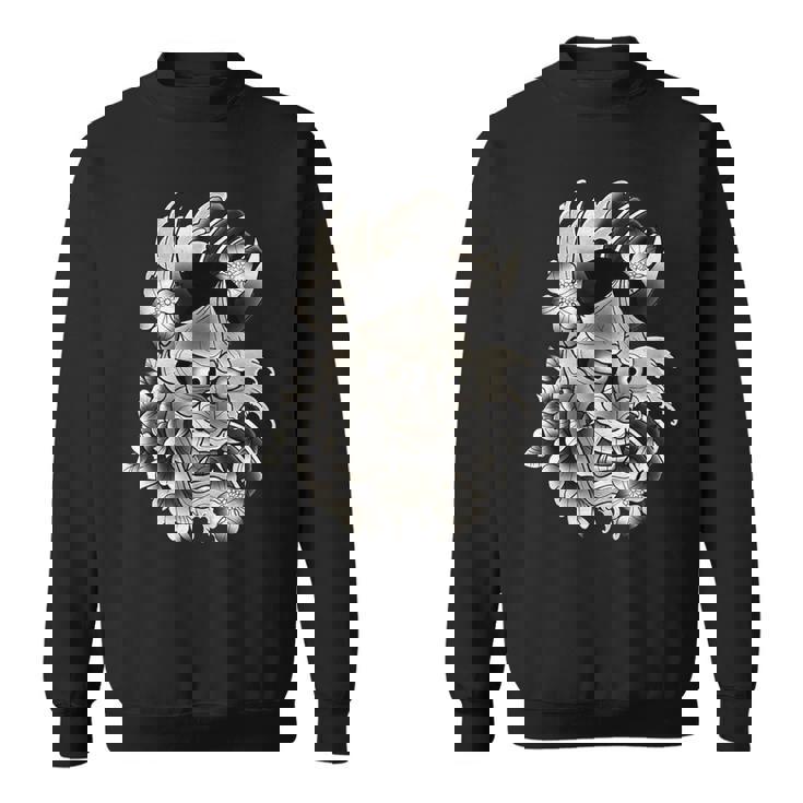 般若マスク 日本語 タトゥー フラッシュ スウェットシャツ