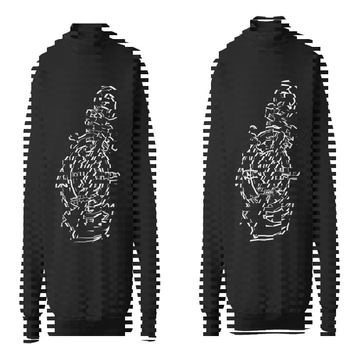 船員、スキッパー、船員のための帆船アンカーとボート。 スウェットシャツ