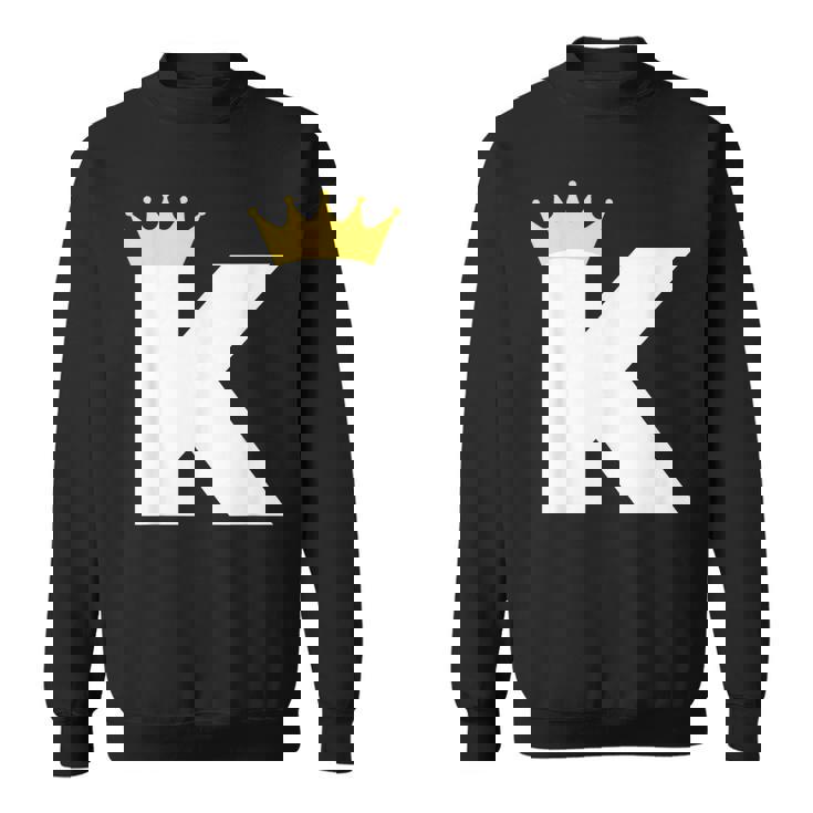 英文字 K 大文字 アルファベット モノグラム イニシャル キング クイーン クラウン スウェットシャツ