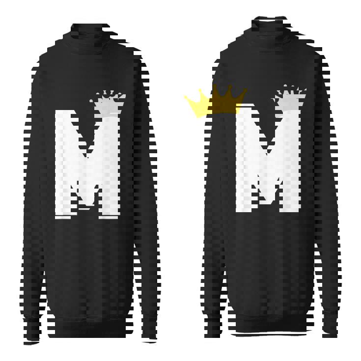 英文字 M 大文字 アルファベット モノグラム イニシャル キング クイーン クラウン スウェットシャツ