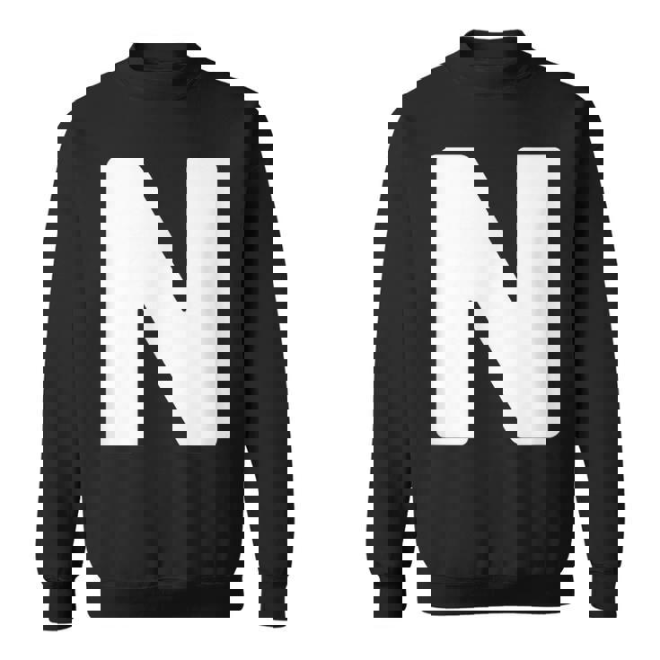 英文字 N 大文字 アルファベット モノグラム イニシャル スウェットシャツ